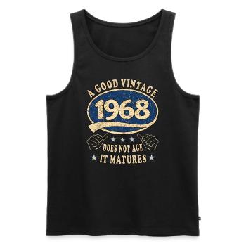 55. Geburtstag 1968 55er Guter Jahrgang - Männer Premium Bio Tank Top - Schwarz - Vorne - Michal (187cm)