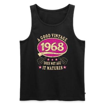 55. Geburtstag 1968 55er Guter Jahrgang - Männer Premium Bio Tank Top - Schwarz - Vorne - Michal (187cm)