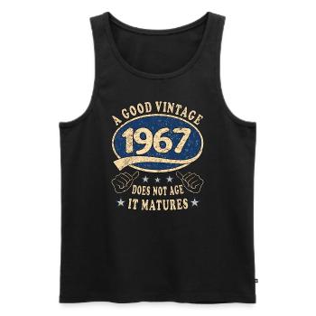 56. Geburtstag 1967 56er Guter Jahrgang - Männer Premium Bio Tank Top - Schwarz - Vorne - AI Model Male 178 light (178cm)