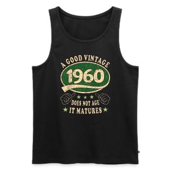 63. Geburtstag 1960 63er Guter Jahrgang - Männer Premium Bio Tank Top - Schwarz - Vorne - AI Model Male 178 light (178cm)