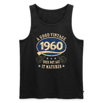 63. Geburtstag 1960 63er Guter Jahrgang - Männer Premium Bio Tank Top - Schwarz - Vorne - AI Model Male 178 light (178cm)