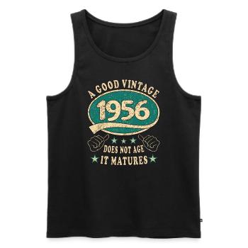 67. Geburtstag 1956 67er Guter Jahrgang - Männer Premium Bio Tank Top - Schwarz - Vorne - AI Model Male 178 light (178cm)