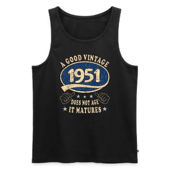 72. Geburtstag 1951 72er Guter Jahrgang - Männer Premium Bio Tank Top - Schwarz - Vorne - Michal (187cm)