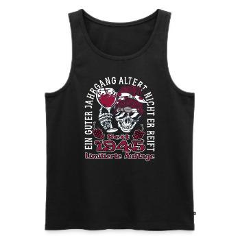 78. Geburtstag 1945 78er Guter Jahrgang - Männer Premium Bio Tank Top - Schwarz - Vorne - Michal (187cm)