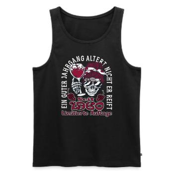 63. Geburtstag 1960 63er Guter Jahrgang - Männer Premium Bio Tank Top - Schwarz - Vorne - AI Model Male 178 light (178cm)