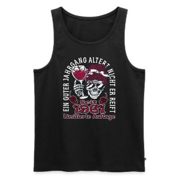 62. Geburtstag 1961 62er Guter Jahrgang - Männer Premium Bio Tank Top - Schwarz - Vorne - Michal (187cm)