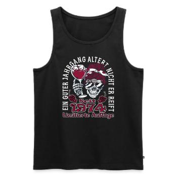 49. Geburtstag 1974 49er Guter Jahrgang - Männer Premium Bio Tank Top - Schwarz - Vorne - Michal (187cm)
