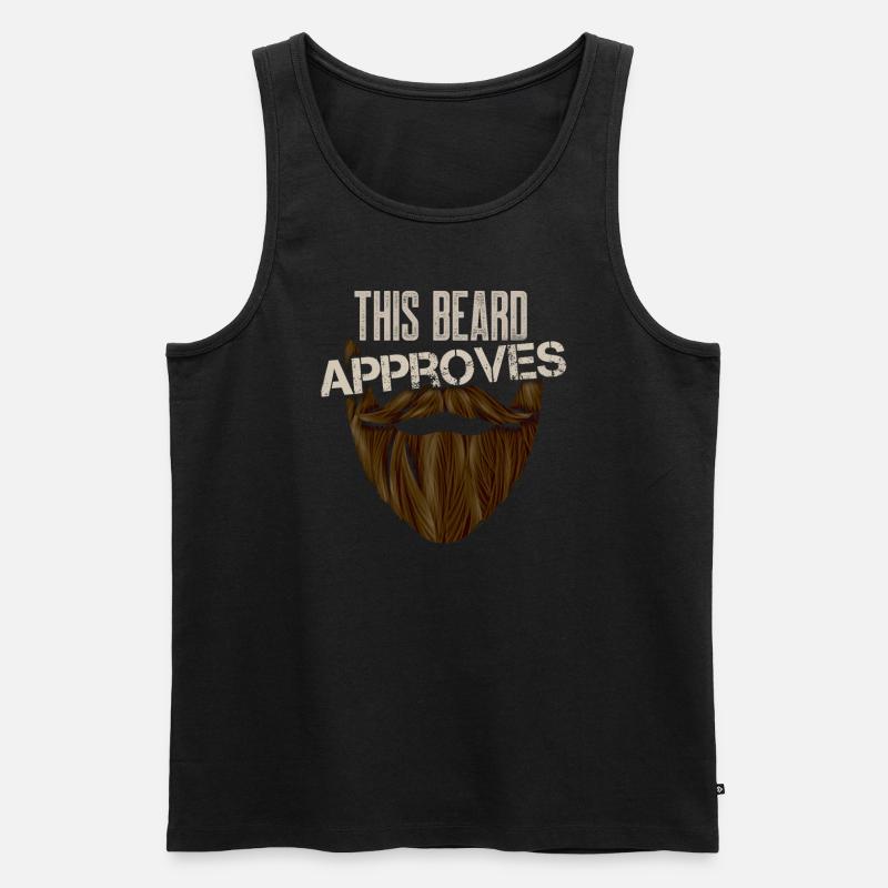 Beard Meme This Beard Approves Funny Bearded Man P - Ekologiczny tank top męski Premium - czarny