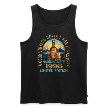 25. Geburtstag 1998 25er Guter Jahrgang Whisky - Männer Premium Bio Tank Top - Schwarz - Vorne - Michal (187cm)