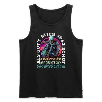 61. Geburtstag als Gott mich schuf Motorrad 1963 - Männer Premium Bio Tank Top - Schwarz - Vorne - Michal (187cm)