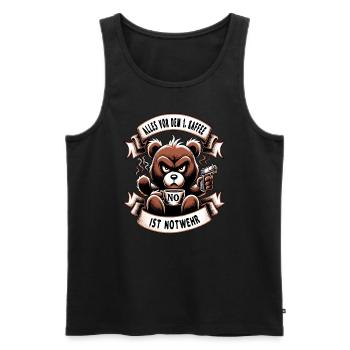 Alles Vor Dem 1 Kaffee Ist Notwehr Morgenmuffel - Männer Premium Bio Tank Top - Schwarz - Vorne - AI Model Male 178 light (178cm)