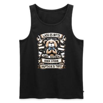 Lass Es Bitte Hirn Regnen Teddybär Lustiger Spruch - Männer Premium Bio Tank Top - Schwarz - Vorne - Michal (187cm)