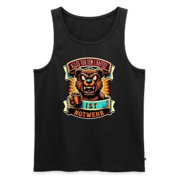 Alles Vor Dem 1 Kaffee Ist Notwehr Morgenmuffel - Männer Premium Bio Tank Top - Schwarz - Vorne - AI Model Male 178 light (178cm)
