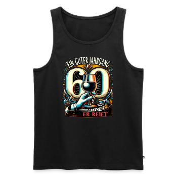 60. Geburtstag Mann Ein Guter Jahrgang - Männer Premium Bio Tank Top - Schwarz - Vorne - Michal (187cm)