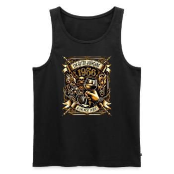 1956 Geburtstag Biker Ein Guter Jahrgang Altert - Männer Premium Bio Tank Top - Schwarz - Vorne - Michal (187cm)
