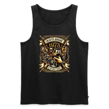 1973 Geburtstag Biker Ein Guter Jahrgang Altert - Männer Premium Bio Tank Top - Schwarz - Vorne - Michal (187cm)