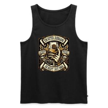 1955 Geburtstag Biker Ein Guter Jahrgang Altert - Männer Premium Bio Tank Top - Schwarz - Vorne - Michal (187cm)