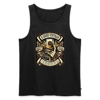 1964 anniversaire Biker un bon Vintage vieilli - Débardeur bio Premium Homme - noir - Devant - Michal (187cm)