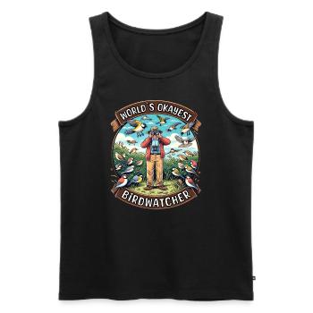 Weltbester Okayer Birdwatcher Vogelbeobachtung - Männer Premium Bio Tank Top - Schwarz - Vorne - Michal (187cm)