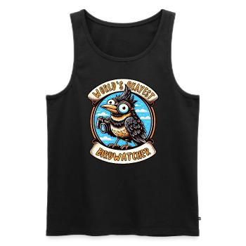 Weltbester Okayer Birdwatcher Vogelbeobachtung - Männer Premium Bio Tank Top - Schwarz - Vorne - Michal (187cm)