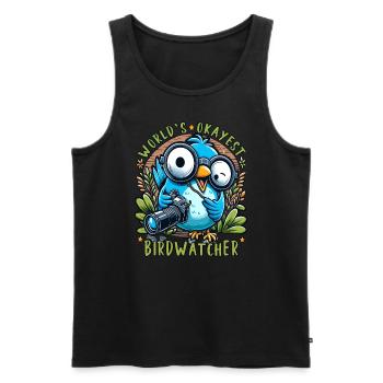 Weltbester Okayer Birdwatcher Vogelbeobachtung - Männer Premium Bio Tank Top - Schwarz - Vorne - Michal (187cm)
