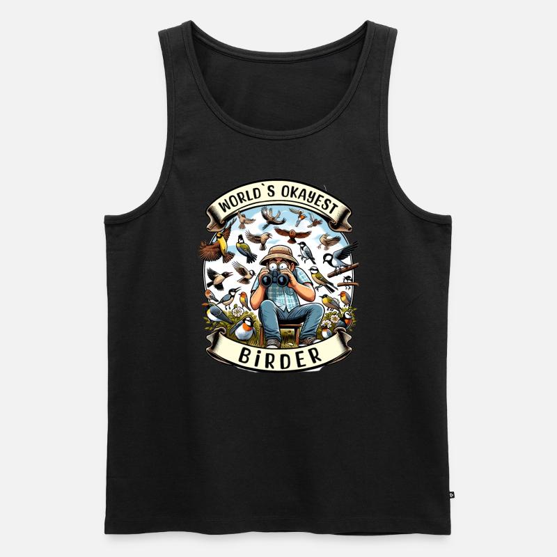 Weltbester Okayer Birder Vogelbeobachtung - Männer Premium Bio Tank Top - Schwarz
