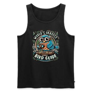 World's Best Okay Bird Guide Bird Watching - Men's Premium Organic Tank Top - black - Front - AI Model Male 178 light (178cm)