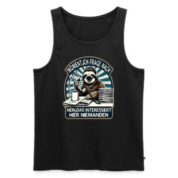 Moment Ich Frage Nach Faultier Call-Center - Männer Premium Bio Tank Top - Schwarz - Vorne - AI Model Male 178 light (178cm)