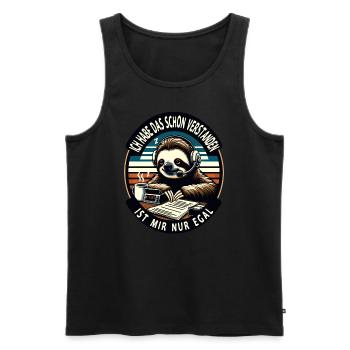 lustiger faLustiger Faultier Spruch Ich Habe Das S - Männer Premium Bio Tank Top - Schwarz - Vorne - Michal (187cm)