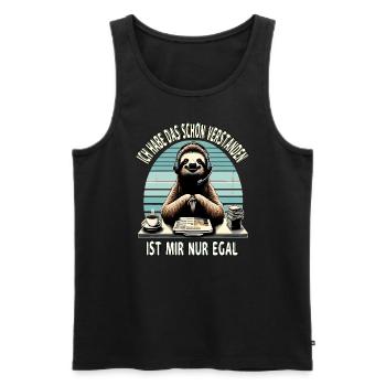 lustiger faLustiger Faultier Spruch Ich Habe Das S - Männer Premium Bio Tank Top - Schwarz - Vorne - Michal (187cm)