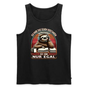 lustiger faLustiger Faultier Spruch Ich Habe Das S - Männer Premium Bio Tank Top - Schwarz - Vorne - Michal (187cm)