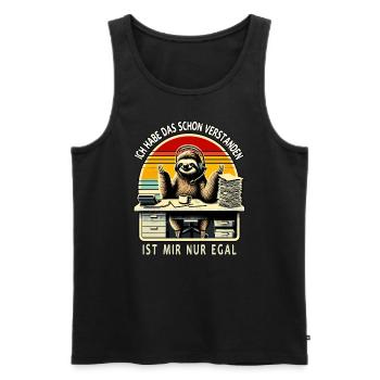 lustiger faLustiger Faultier Spruch Ich Habe Das S - Männer Premium Bio Tank Top - Schwarz - Vorne - Michal (187cm)