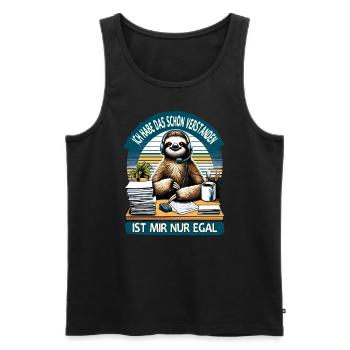 lustiger faLustiger Faultier Spruch Ich Habe Das S - Männer Premium Bio Tank Top - Schwarz - Vorne - Michal (187cm)