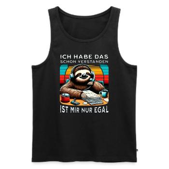 lustiger faLustiger Faultier Spruch Ich Habe Das S - Männer Premium Bio Tank Top - Schwarz - Vorne - Michal (187cm)