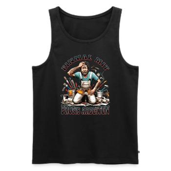 Working with professionals, funny master painter - Men's Premium Organic Tank Top - black - Front - AI Model Male 178 light (178cm)