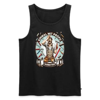 Working with professionals, funny master painter - Men's Premium Organic Tank Top - black - Front - AI Model Male 178 light (178cm)