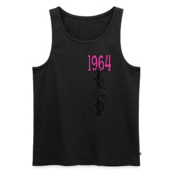 1964 Vintage anniversaire drôles dictons - Débardeur bio Premium Homme - noir - Devant - AI Model Male 178 light (178cm)