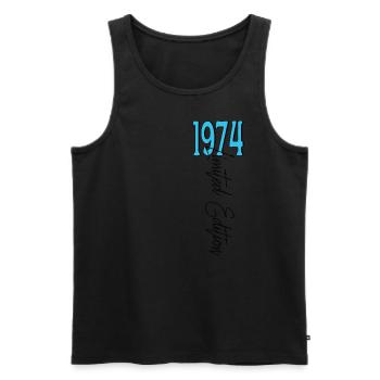 1974 Vintage anniversaire drôles dictons - Débardeur bio Premium Homme - noir - Devant - AI Model Male 178 light (178cm)