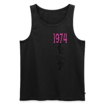 1974 Vintage anniversaire drôles dictons - Débardeur bio Premium Homme - noir - Devant - AI Model Male 178 light (178cm)