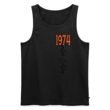 1974 Vintage anniversaire drôles dictons - Débardeur bio Premium Homme - noir - Devant - AI Model Male 178 light (178cm)