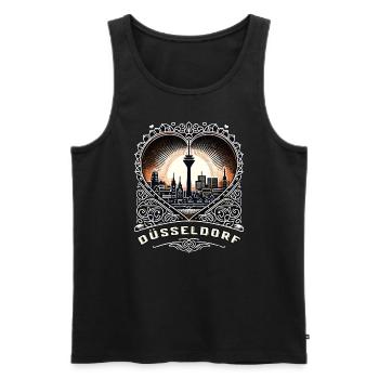 Düsseldorf Skyline Heart Love Home - Débardeur bio Premium Homme - noir - Devant - Michal (187cm)