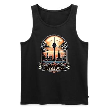 Düsseldorf Skyline Heart Love Home - Débardeur bio Premium Homme - noir - Devant - Michal (187cm)