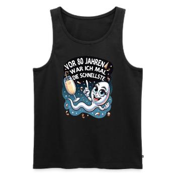 Vor 80 Jahren War Ich die Schnellste Frau - Männer Premium Bio Tank Top - Schwarz - Vorne - Michal (187cm)