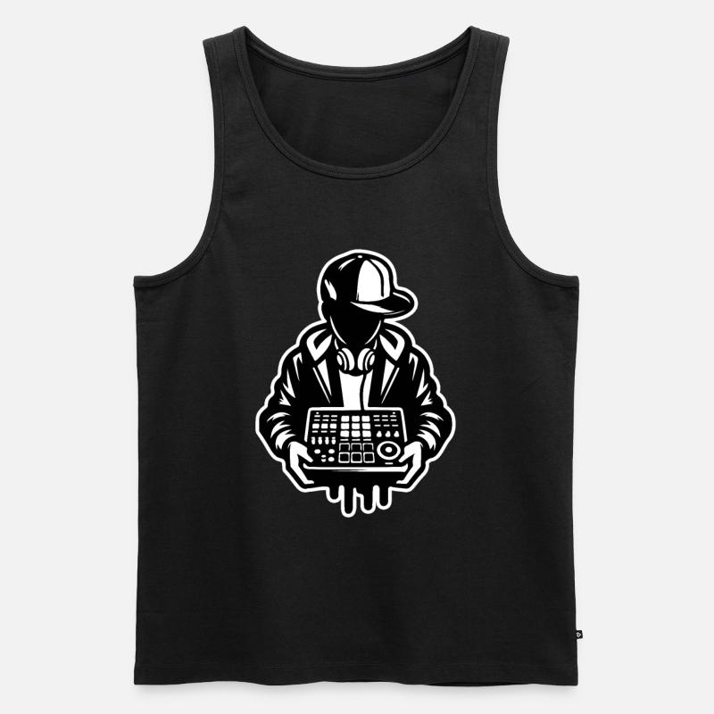 Beat Maker Holding Sampler - Men's Premium Organic Tank Top - black