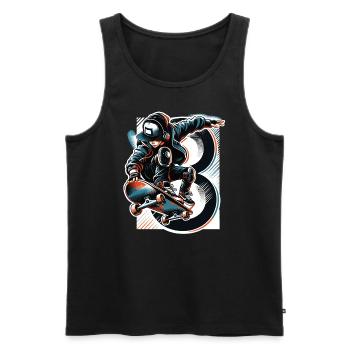 Skateboard Skater Design pour les garçons de 8 ans - Débardeur bio Premium Homme - noir - Devant - AI Model Male 178 light (178cm)
