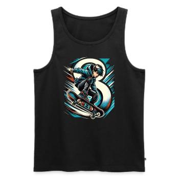 Skateboard Skater Design pour les garçons de 8 ans - Débardeur bio Premium Homme - noir - Devant - AI Model Male 178 light (178cm)