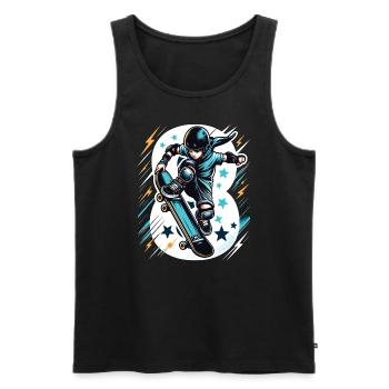 Skateboard Skater Design pour les garçons de 8 ans - Débardeur bio Premium Homme - noir - Devant - AI Model Male 178 light (178cm)