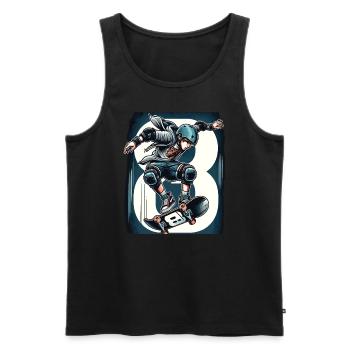 Skateboard Skater Design pour les garçons de 8 ans - Débardeur bio Premium Homme - noir - Devant - AI Model Male 178 light (178cm)