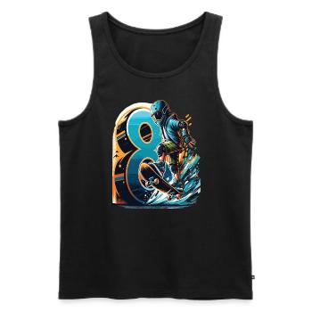 Skateboard Skater Design pour les garçons de 8 ans - Débardeur bio Premium Homme - noir - Devant - AI Model Male 178 light (178cm)