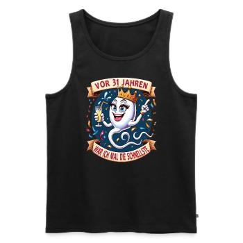 Vor 31 Jahren War Ich die Schnellste Frau - Männer Premium Bio Tank Top - Schwarz - Vorne - Michal (187cm)